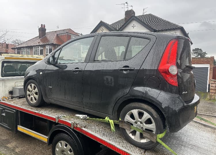 Black Vauxhall Agila collected from residential street in Wirral